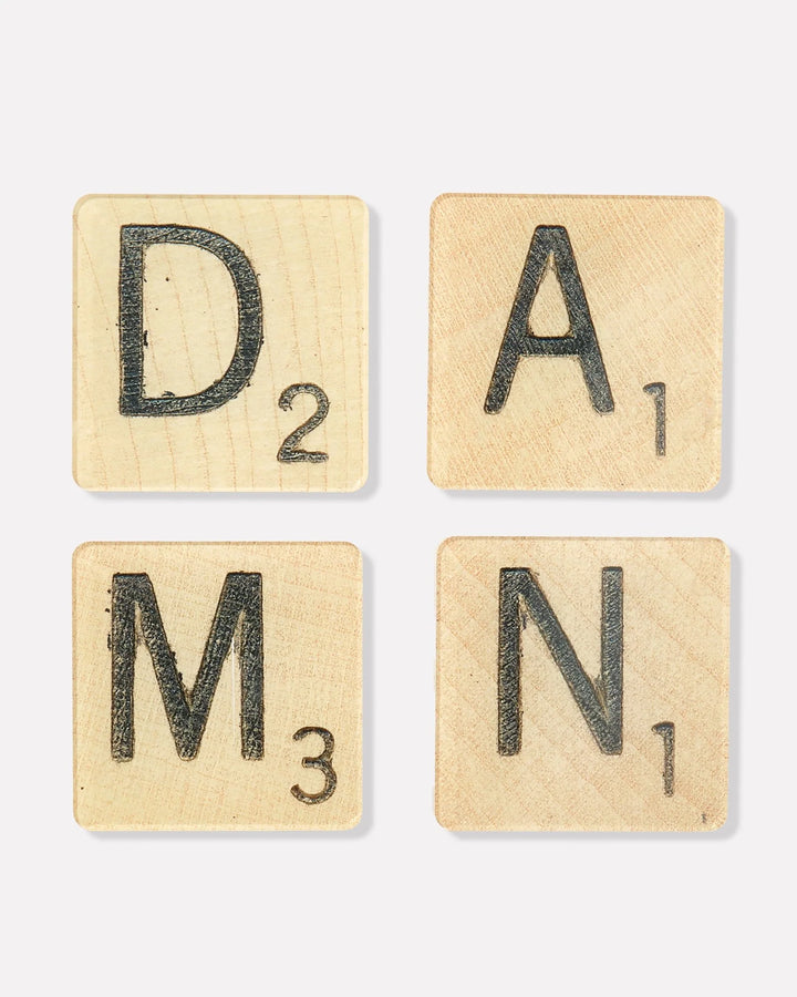 Damn Scrabble Tile Coaster Set