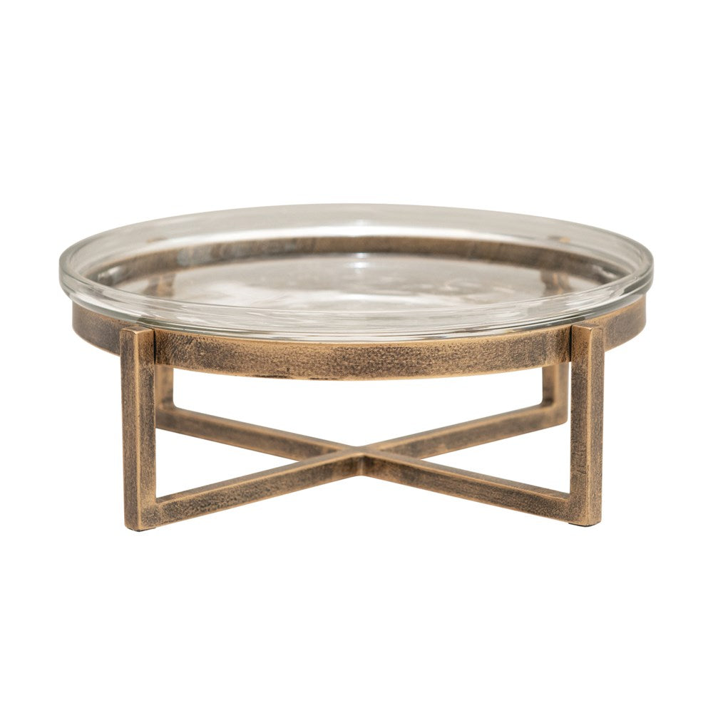Gold + Glass Serving Tray