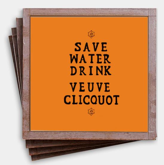 Drink Veuve Coaster set of 4