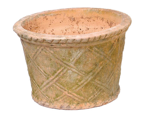 Aged Equi Planter and Saucer