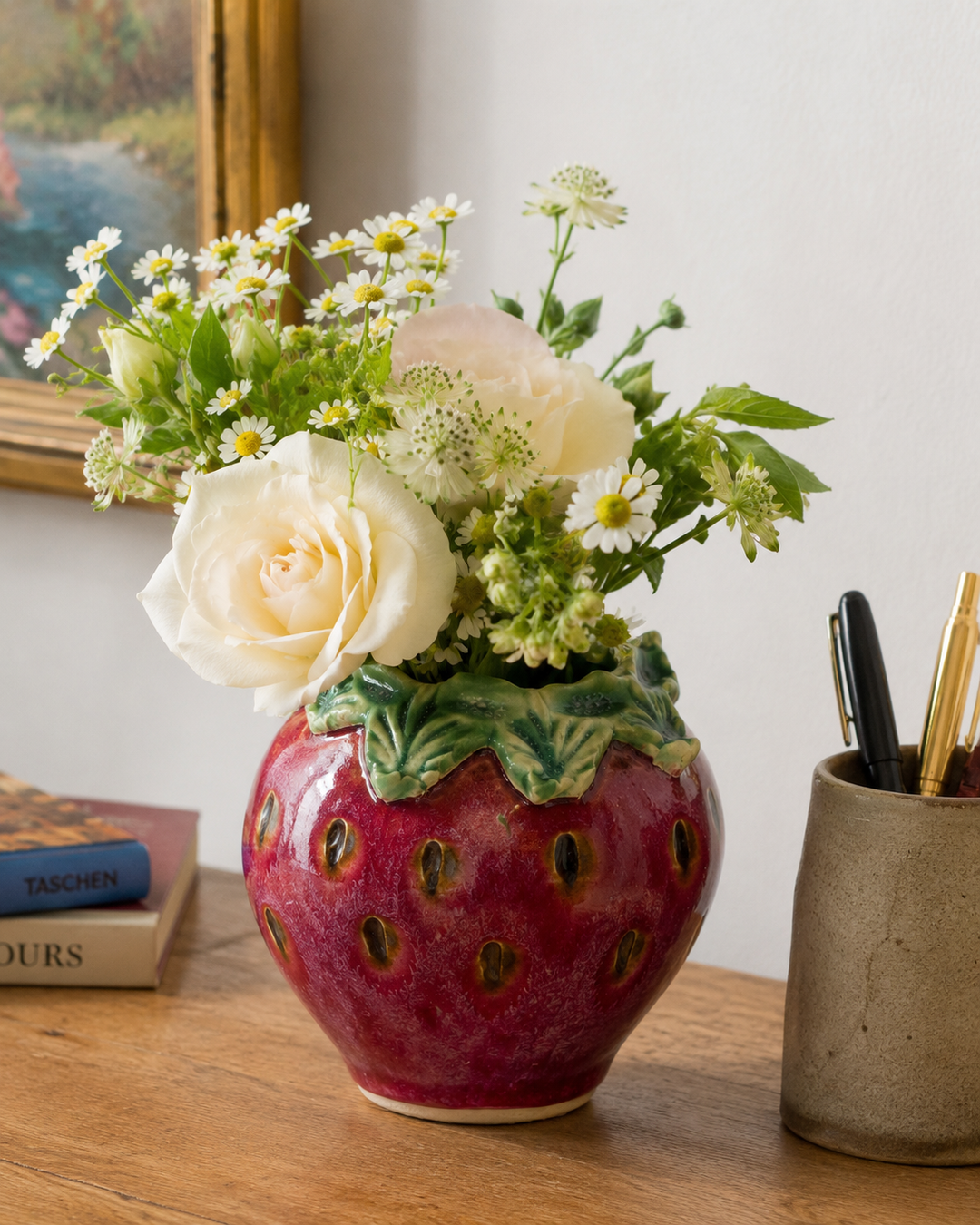 Gwen Ottinger Handcrafted Strawberry Vase
