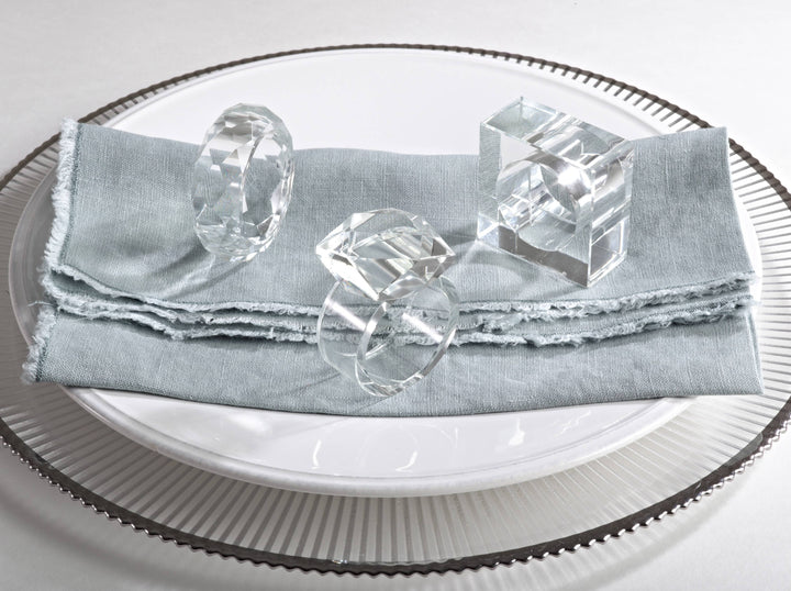 Crystal Square Napkin Ring - Set of 4