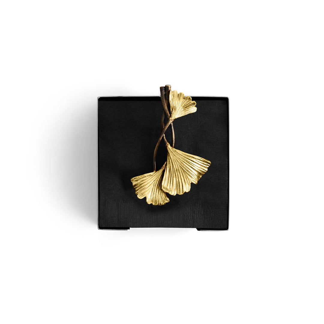 Golden Ginko Cocktail Napkin Holder