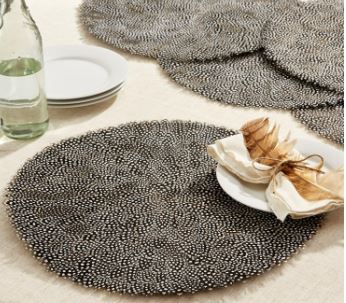 Guinea Feather Placemats set/2