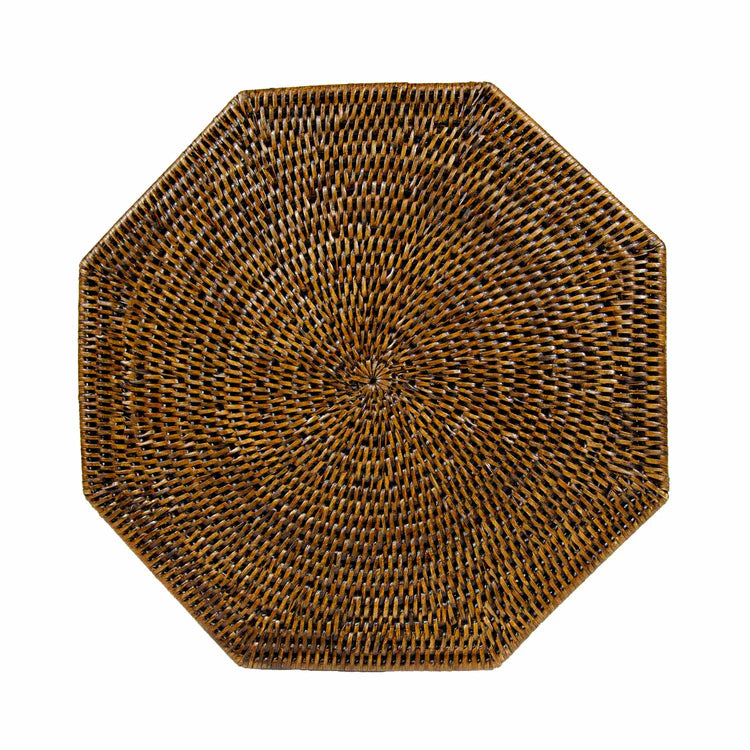 Rattan Octagonal Placemat, Set of 2