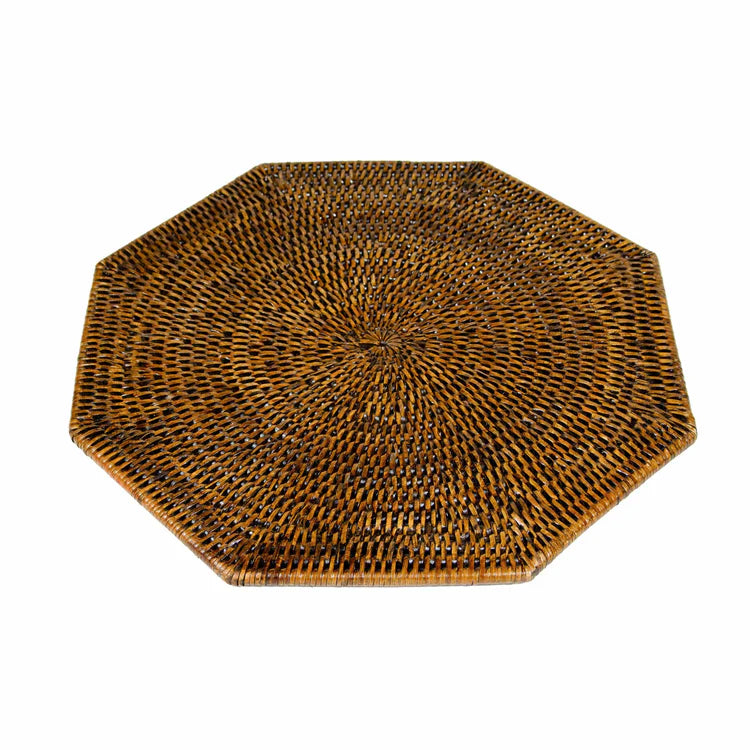 Rattan Octagonal Placemat, Set of 2