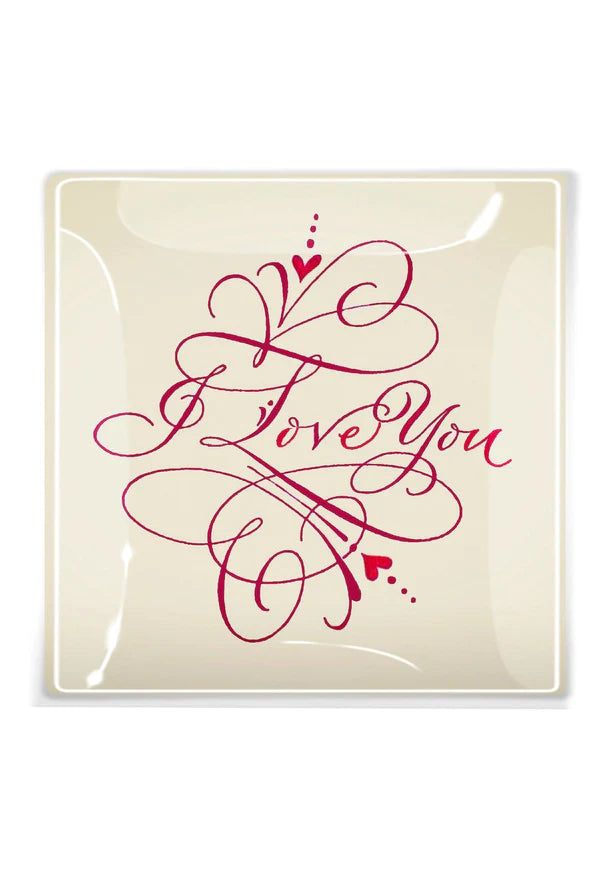 I Love You Calligraphy Decoupage Tray