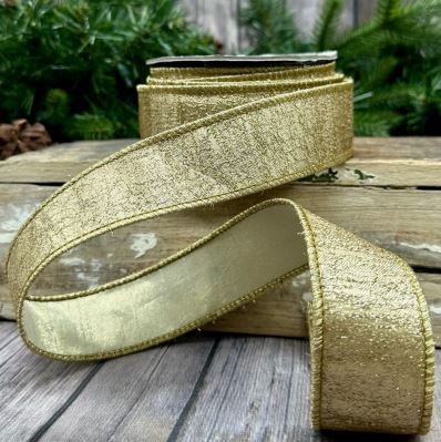 Iced Metallic Gold Ribbon