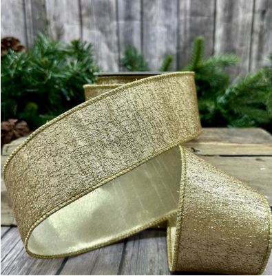 Iced Metallic Gold Ribbon