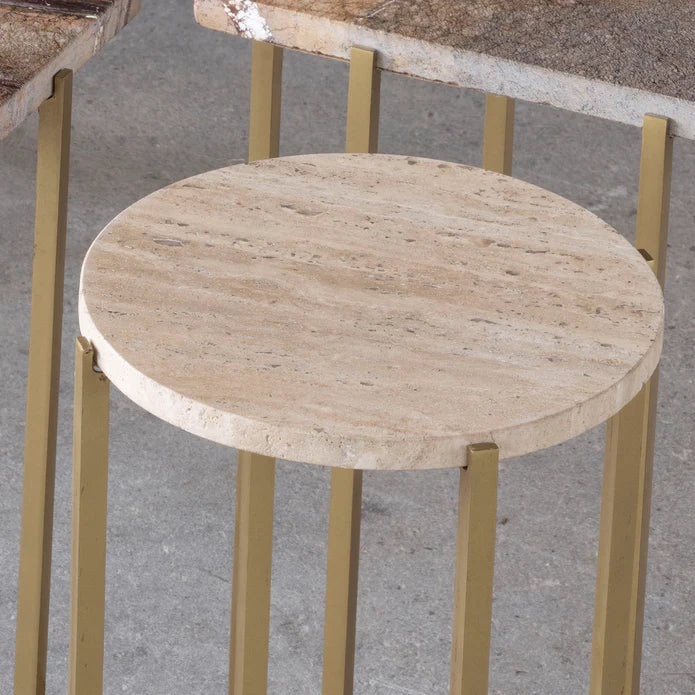 Travertine Drink Table