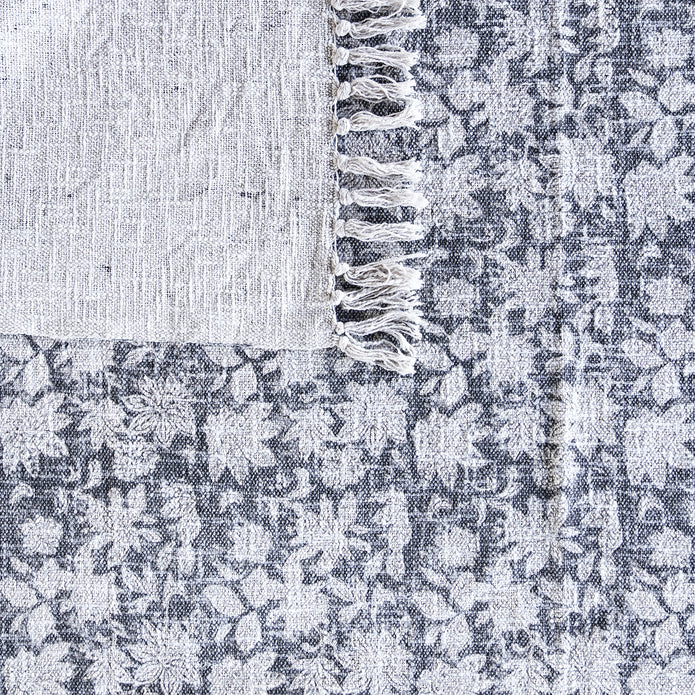 Hand-Loomed Cotton Block Print Throw