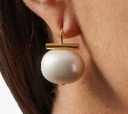 Pebble Pearl Earrings - 14kt Gold and Large Pearl