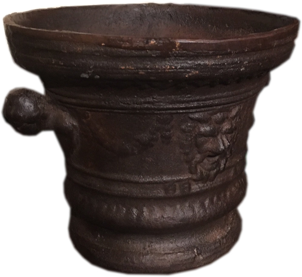 Cast Iron Urn with Lion Head Handles