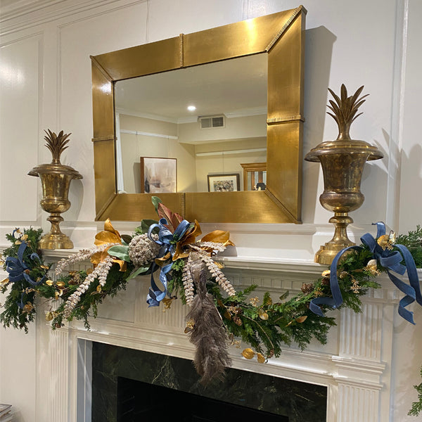 Pair of Brass Pineapple Urns