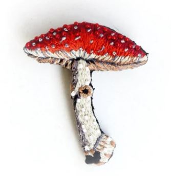 Fly Amanita Mushroom Brooch