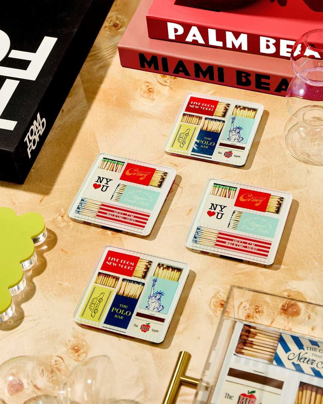 New York Matchbook Coaster Set/4
