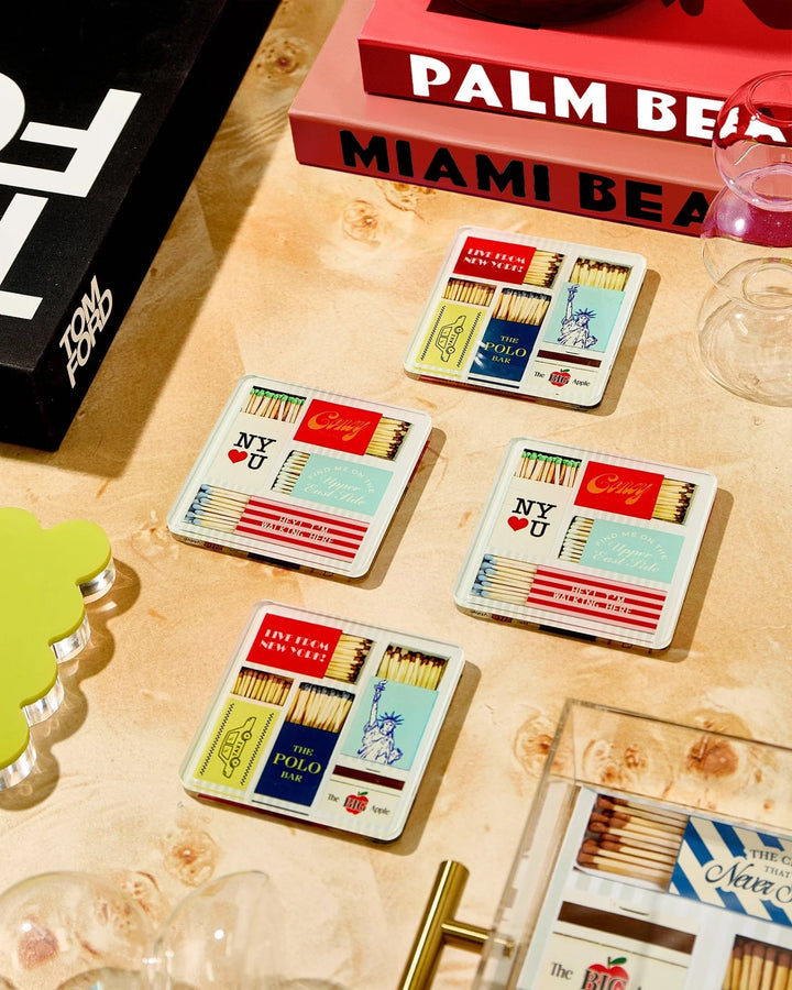 New York Matchbook Coaster Set/4