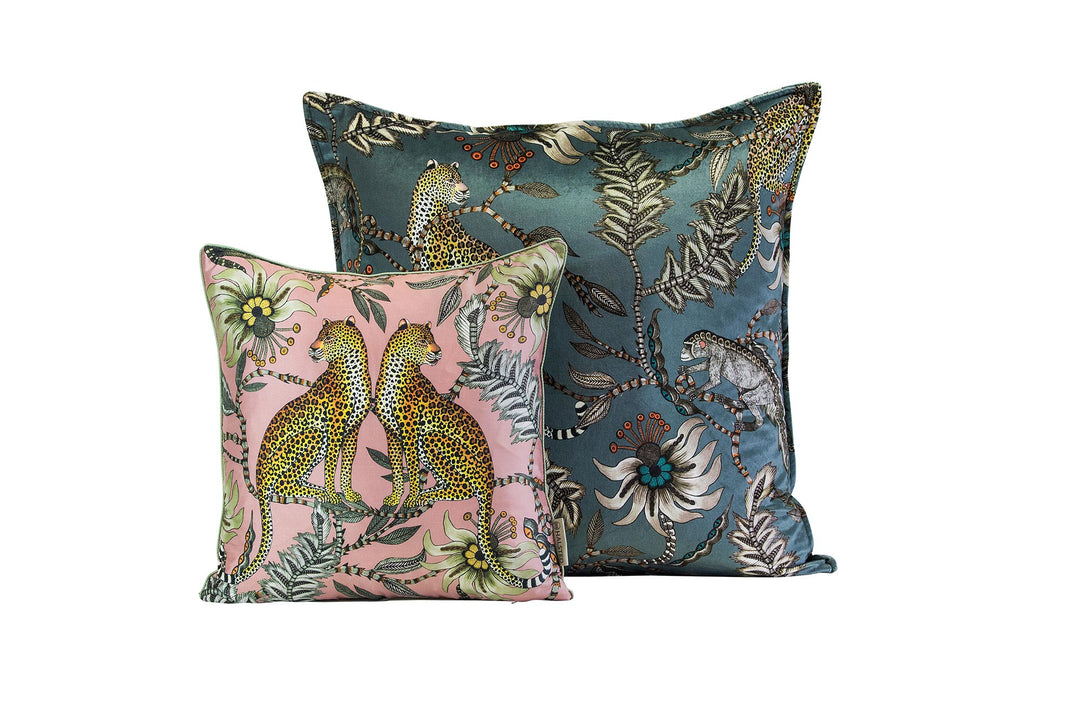 Ardmore Silk Pillow - Lovebird Leopard