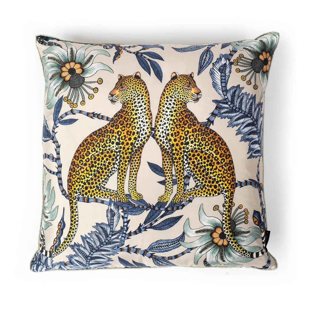 Ardmore Silk Pillow - Lovebird Leopard