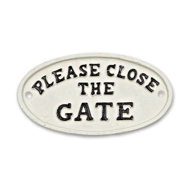 "Please Close the Gate" Cast Metal Sign