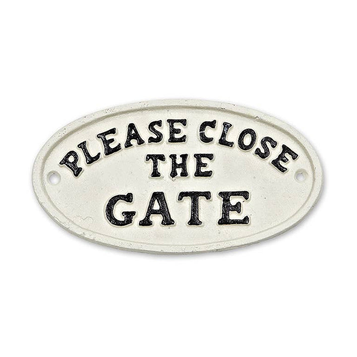 "Please Close the Gate" Cast Metal Sign