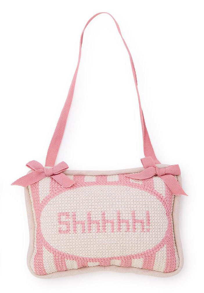 Shhhhh! Embroidered Pillow Door Hanger