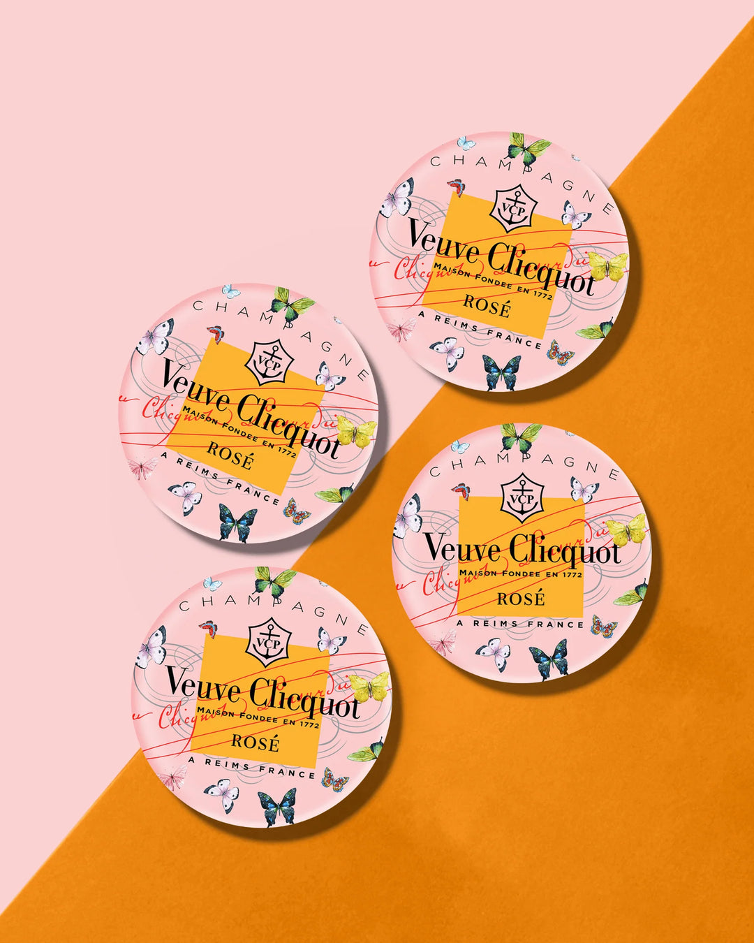 Rose Butterfly Coasters - Set/4