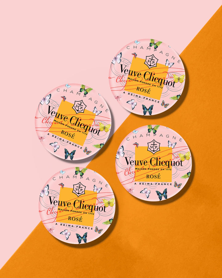 Rose Butterfly Coasters - Set/4