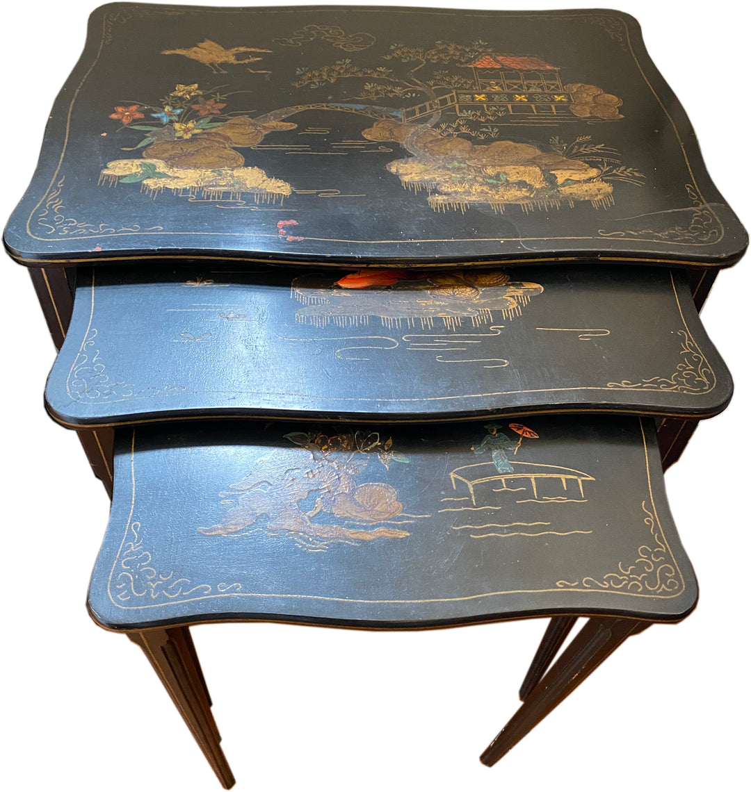 Chinoiserie Nesting Tables, Set of 3