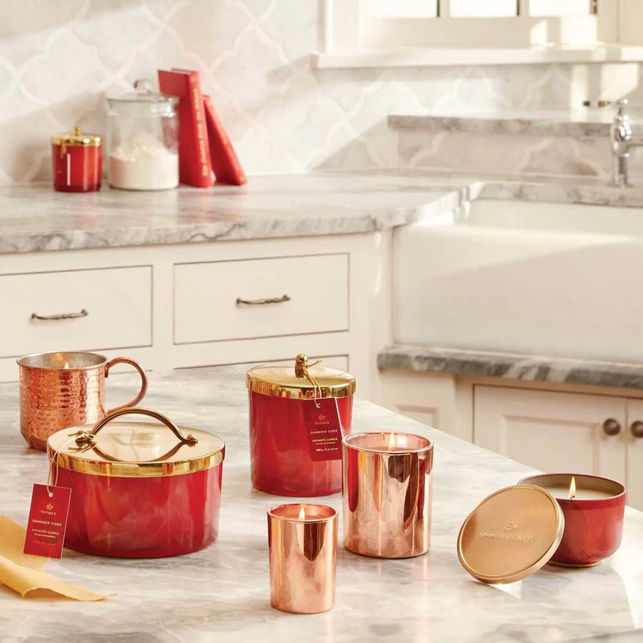 Simmer Cider Poured Candle Tin with Gold Lid