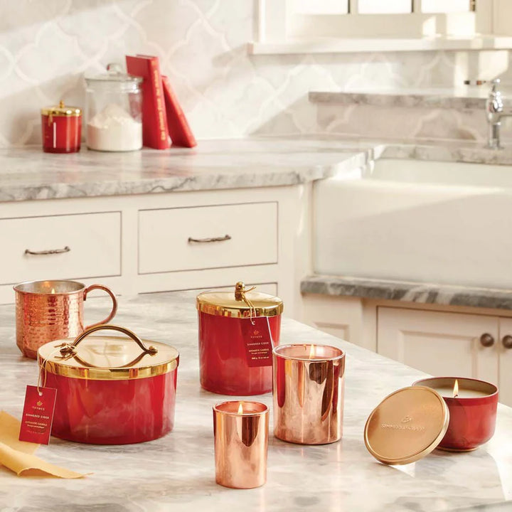 Simmer Cider Poured Candle Tin with Gold Lid