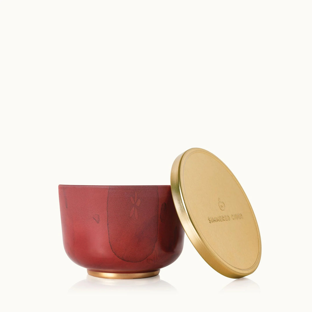 Simmer Cider Poured Candle Tin with Gold Lid