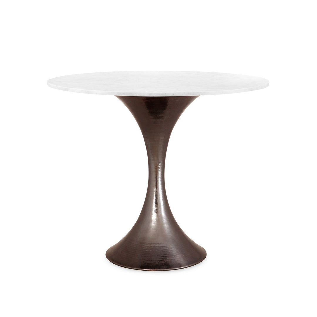 White Marble Table w/ Bronze Base