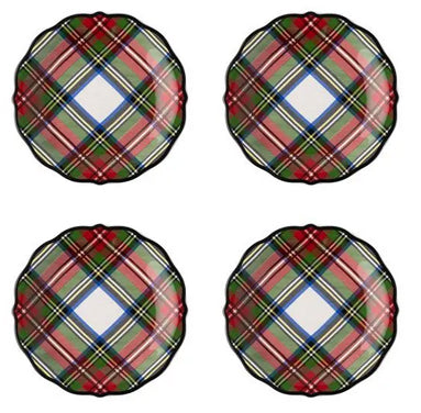 Stewart Tartan Cocktail Plates, Set of 4