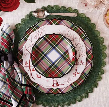 Stewart Tartan Cocktail Plates, Set of 4