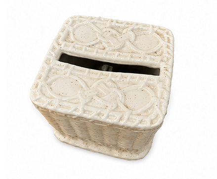 Ceramic Wicker Tissue Box Cover