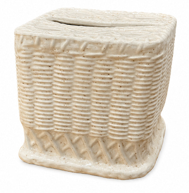Ceramic Wicker Tissue Box Cover