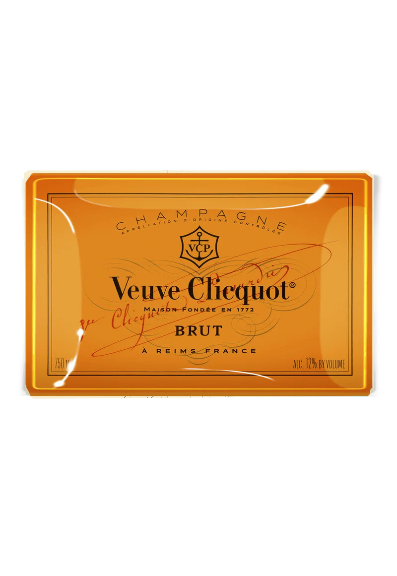 Veuve Clicquot Decoupage Glass Tray