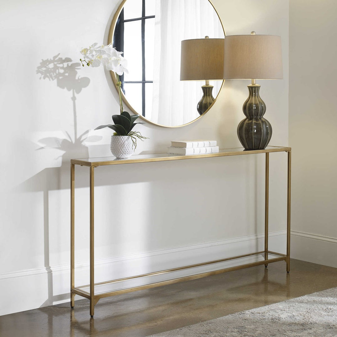 Narrow Gold Console Table