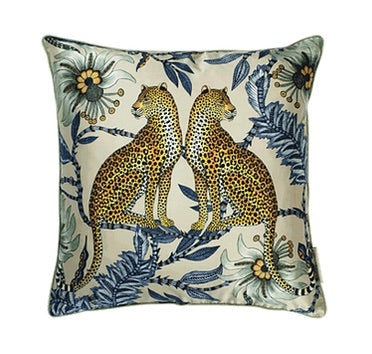 Ardmore Silk Pillow - Lovebird Leopard